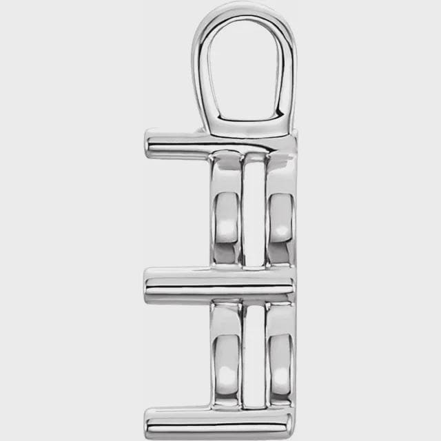 14K White or Yellow Gold Round Two-Stone Pendant Mounting, 4 sizes available