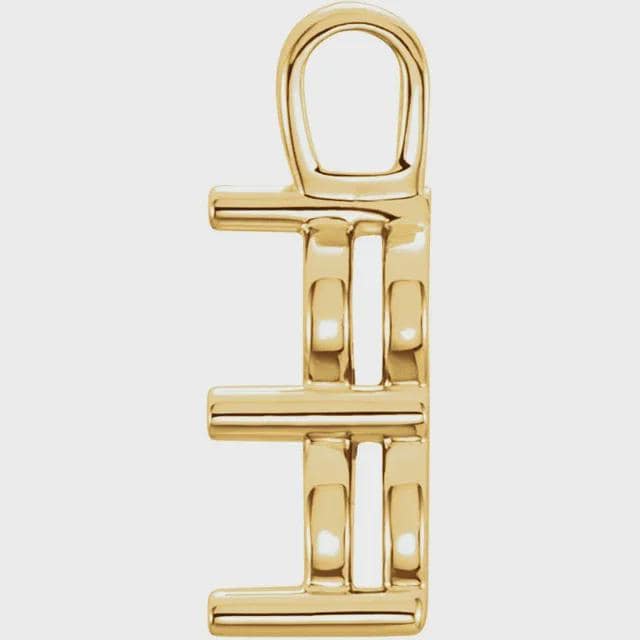 14K White or Yellow Gold Round Two-Stone Pendant Mounting, 4 sizes available