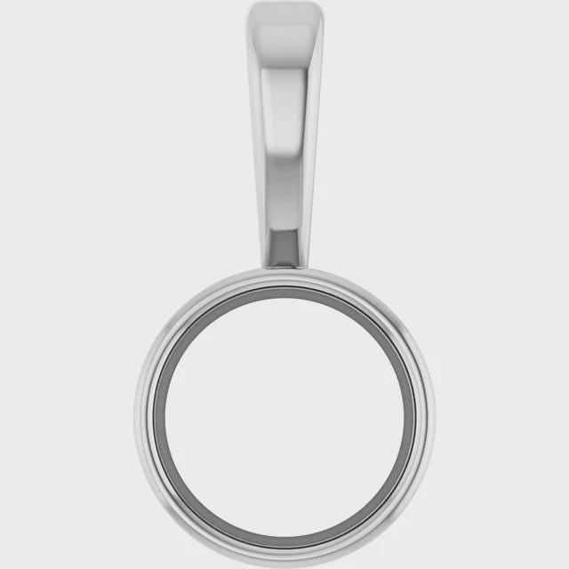 Round Bezel-Set Pendant Mounting in Sterling silver, or 14k Yellow Gold, or 14k WG, available in different sizes