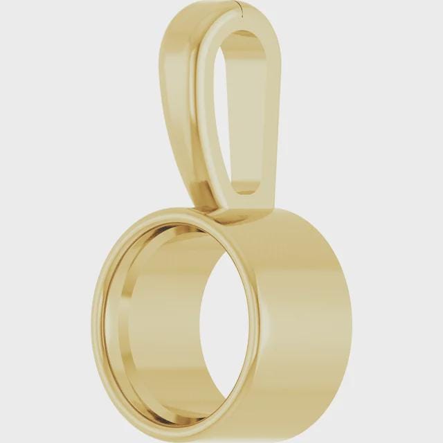 Round Bezel-Set Pendant Mounting in Sterling silver, or 14k Yellow Gold, or 14k WG, available in different sizes