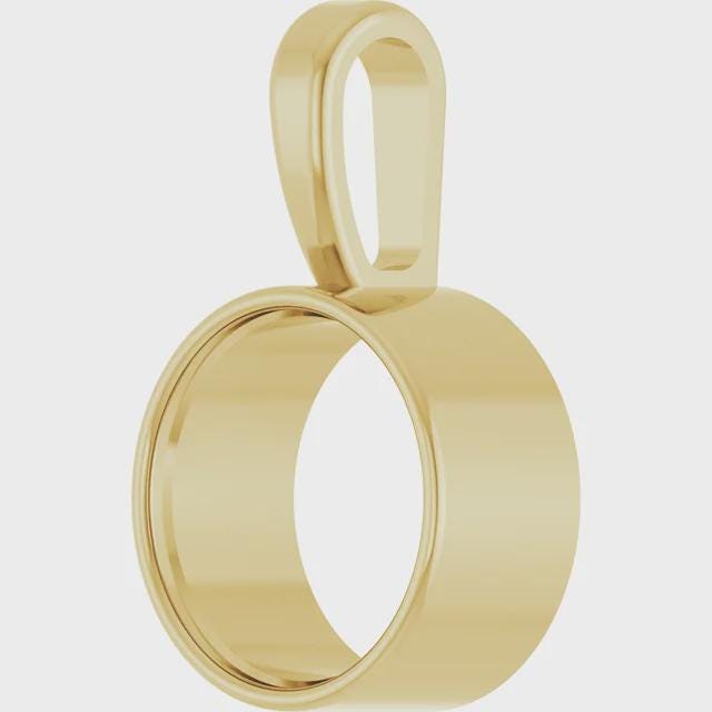 Round Bezel-Set Pendant Mounting in Sterling silver, or 14k Yellow Gold, or 14k WG, available in different sizes