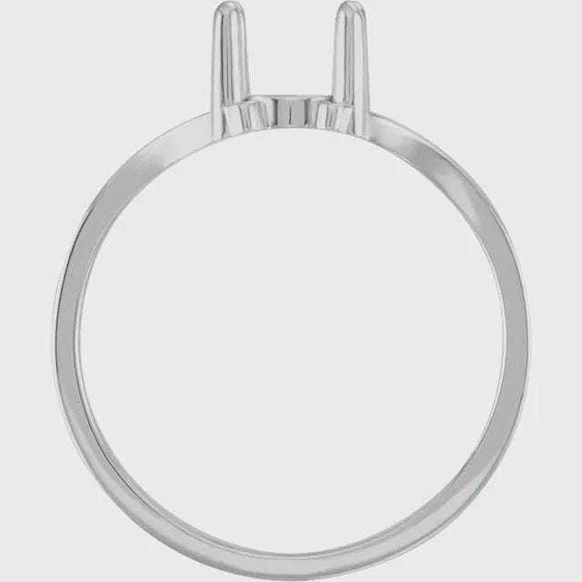 Oval Cabochon Ring Mounting, Ring Blank in Sterling Silver or 10k Gold, choose your setting size