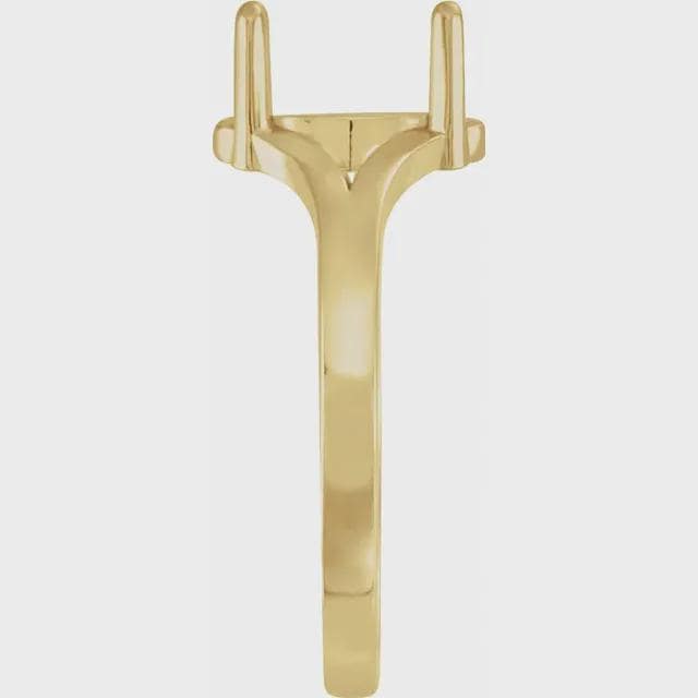 Oval Cabochon Ring Mounting, Ring Blank in Sterling Silver or 10k Gold, choose your setting size