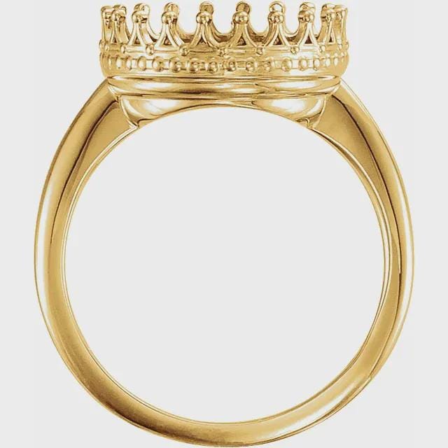 Round Cabochon Ring Mounting in Sterling Silver or 10k Gold, in 3 setting sizes available