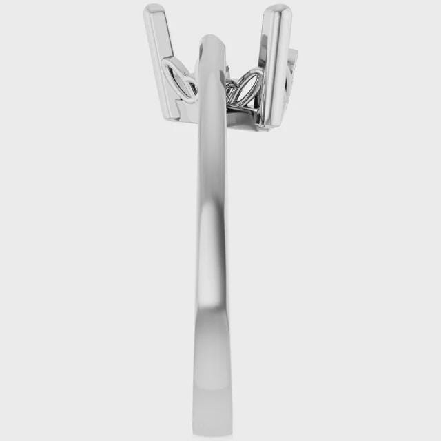 8 mm Trillion Ring Mounting in Sterling Silver or 14k Gold