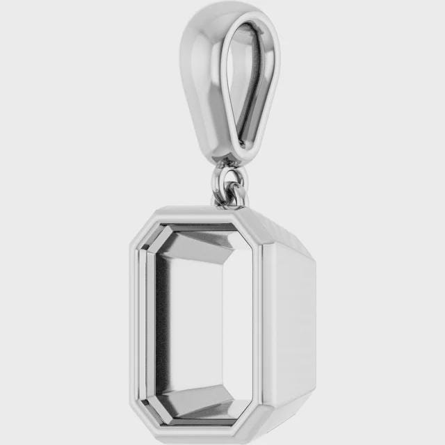 Emerald Pendant Mounting, choose your size, choose Sterling Silver, 14k Gold, or 14k White Gold