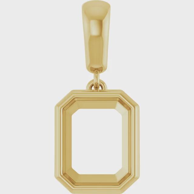 Emerald Pendant Mounting, choose your size, choose Sterling Silver, 14k Gold, or 14k White Gold