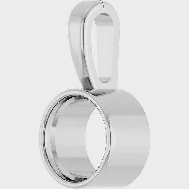 Round Bezel-Set Pendant Mounting in Sterling silver, or 14k Yellow Gold, or 14k WG, available in different sizes