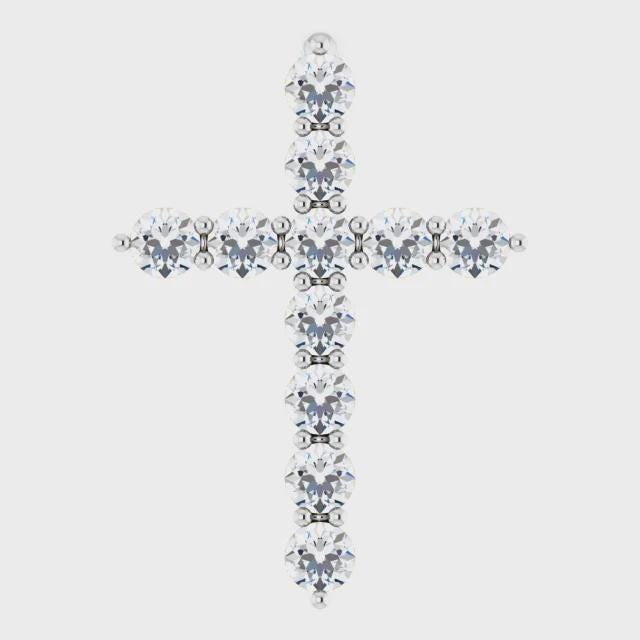 14K White 1/4 CTW Lab-Grown Diamond Cross Pendant or Necklace, also available in 14k Yellow Gold