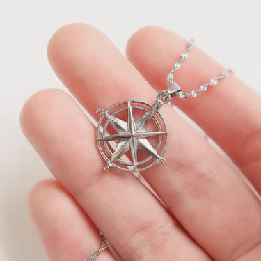 Stainless Steel Compass Rose Pendant 23mm x 21mm