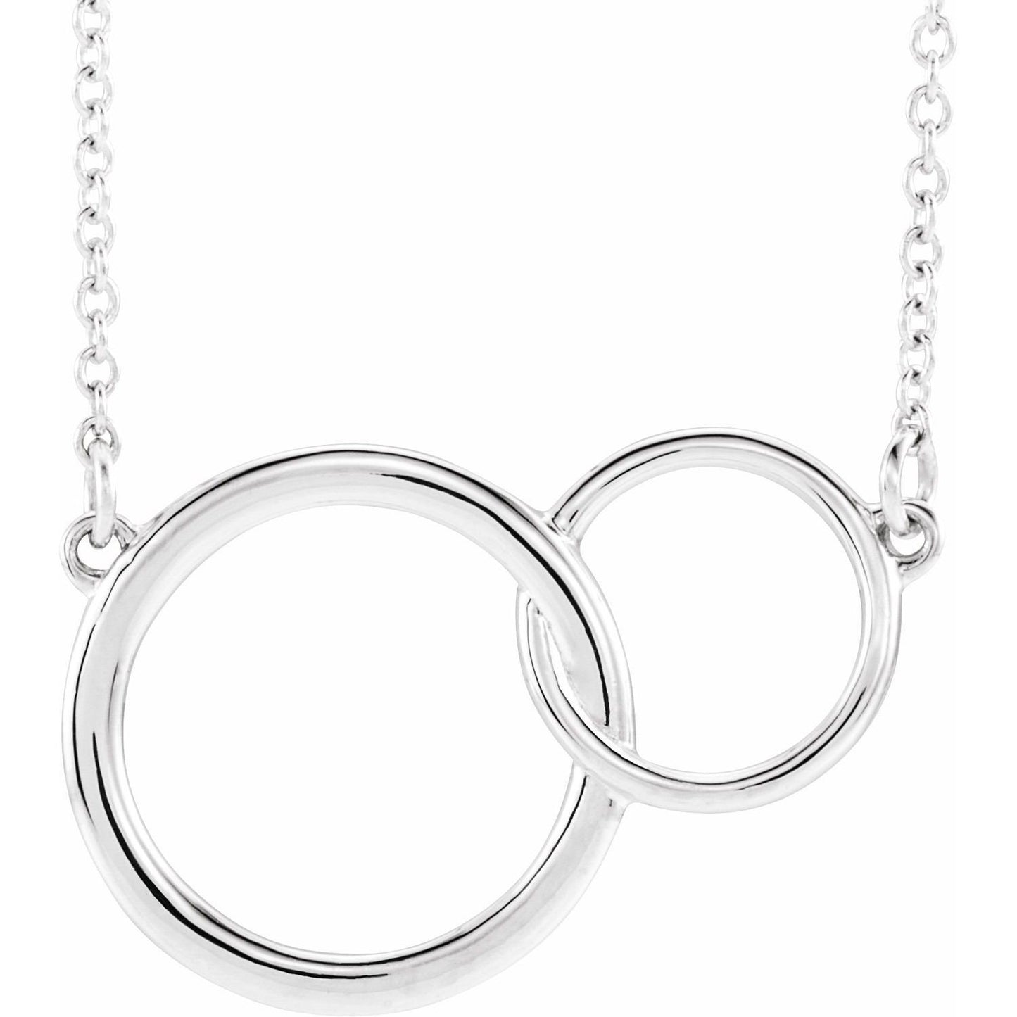 20x14 mm Interlocking Circle Necklace Center or Necklace, shoose Sterling Silver, or your 14k Gold color