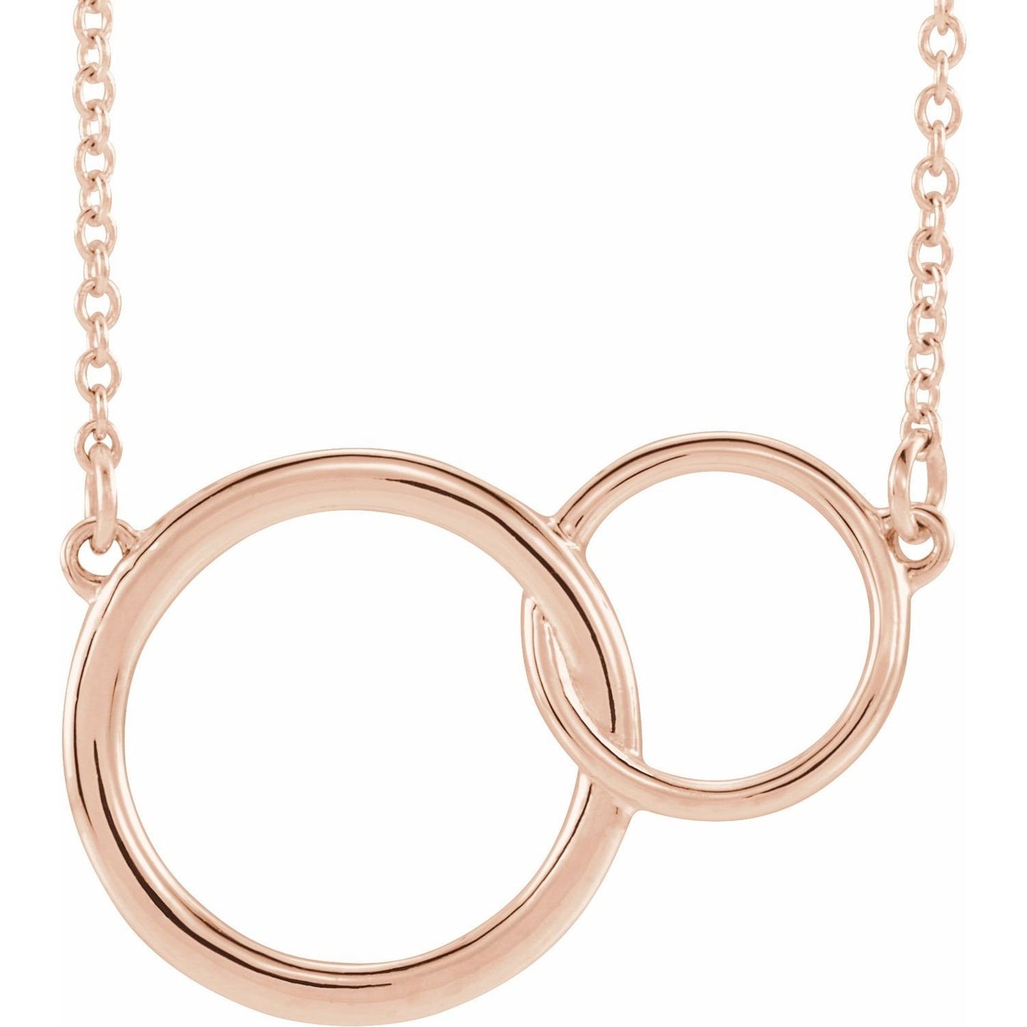 20x14 mm Interlocking Circle Necklace Center or Necklace, shoose Sterling Silver, or your 14k Gold color