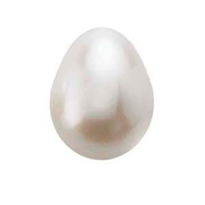 Freshwater Cultured Half-Drilled Drop Pearl, White , A-Grade freshwater