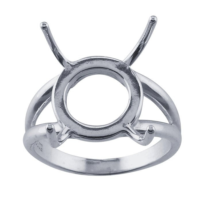 Sterling Silver 12 x 10mm Freeform Ring Mounting