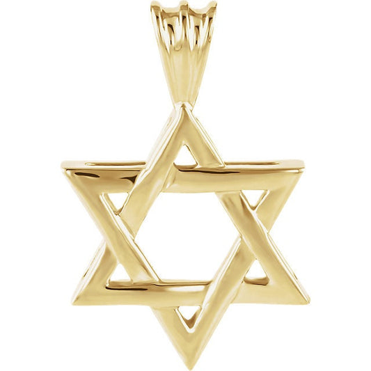 17x15.25 mm Star of David Pendant in 14k Gold or Sterling Silver