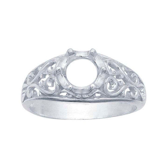 Sterling Silver Filigree 6mm Round Ring Mounting