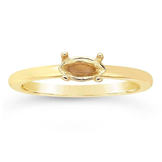 14K Yellow Gold Marquise Ring Mounting, options available