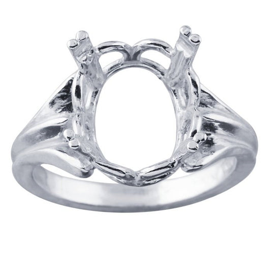 Sterling Silver Oval ReadySet Ring Mounting, Ring Blank, choose your bezel size