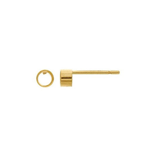 14/20 Yellow Gold-Filled Round Bezel Post Earring, available in 3mm, 4mm, 5mm