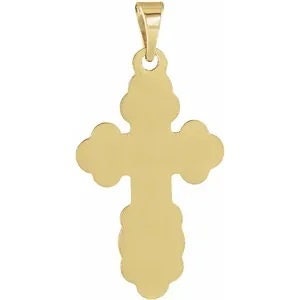 Orthodox Cross Pendant in solid 14k Yellow o White gold, 4 sizes available