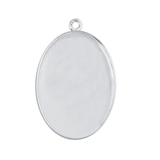 Sterling Silver Bezel Oval Component Mounting