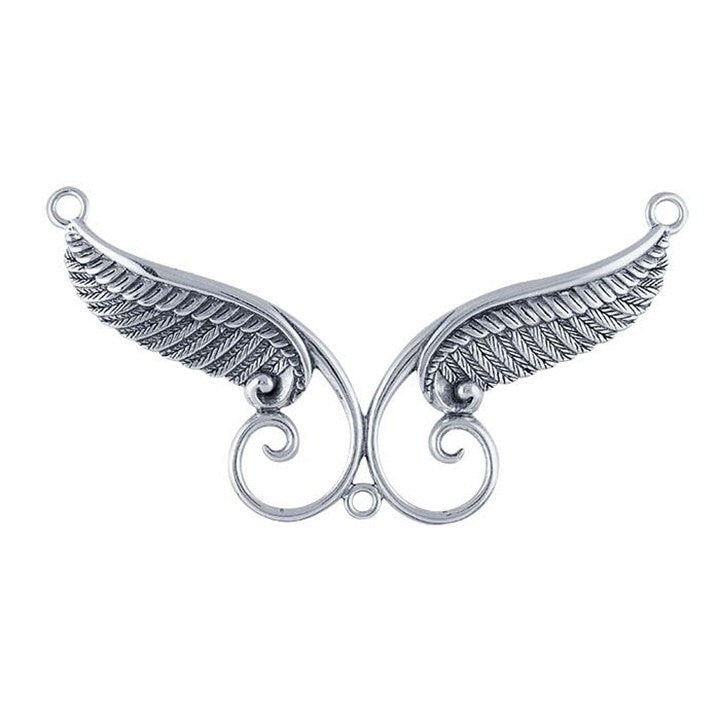 Sterling Silver Angel Wings Festoon Pendant