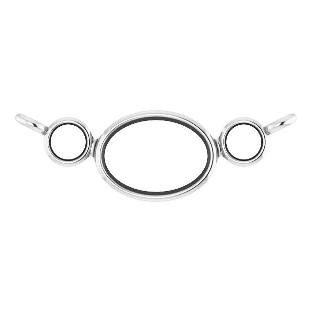 Sterling Silver 7x5 mm Oval Bezel-Set Necklace Center