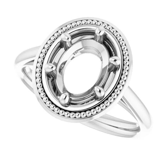 Continuum Sterling Silver 9x7 mm Oval Ring Mounting