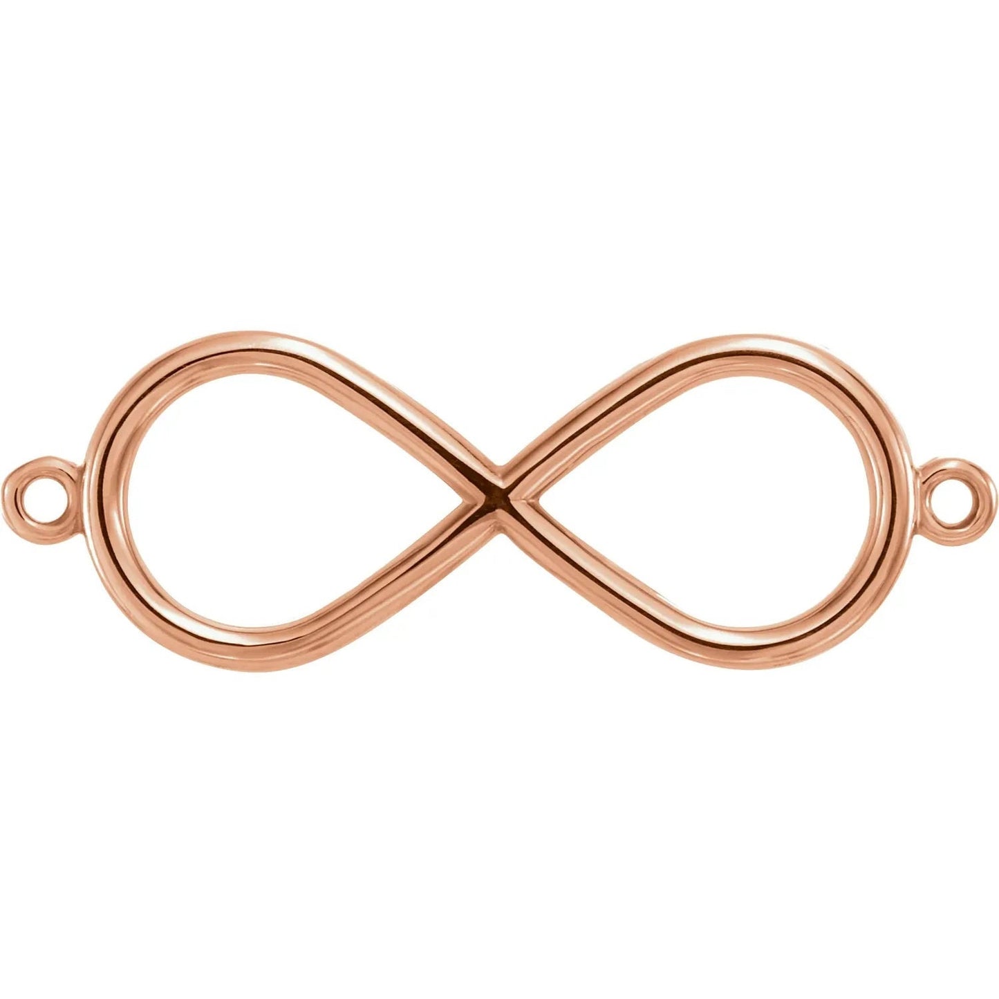 14K Gold Infinity-Inspired Bracelet Center in Rose Gold, Yellow Gold, or White Gold,