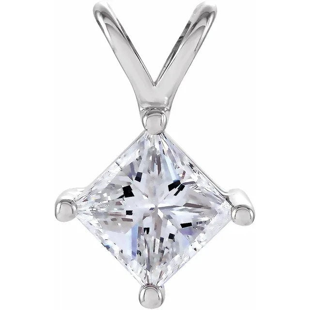 Square 4-Prong Basket Pendant Mounting, available in Sterling Silver, 14k YG and 14K WG, many sizes to choose