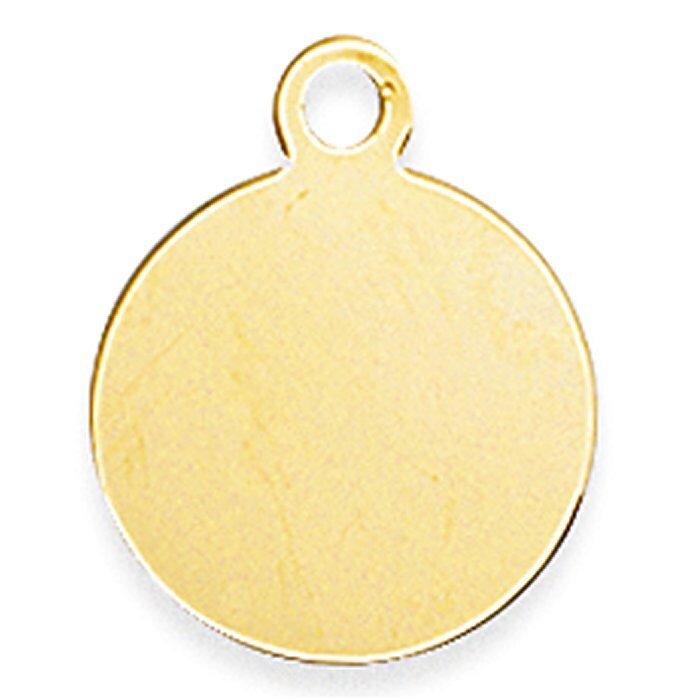 14K Yellow Gold Round Disc Charm 3 sizes available