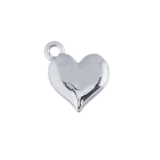 Sterling Silver Heart Charm, select your size