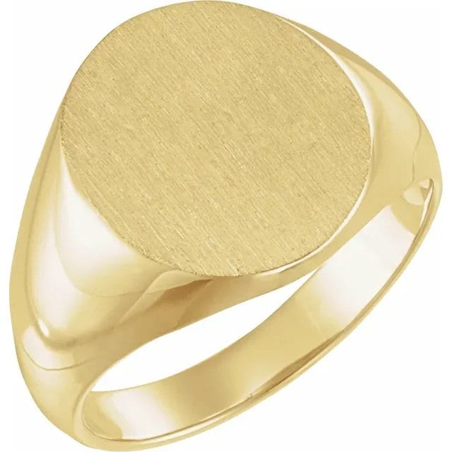 Oval Signet Ring in Sterling Silver or 10k Gold, choose your top size,