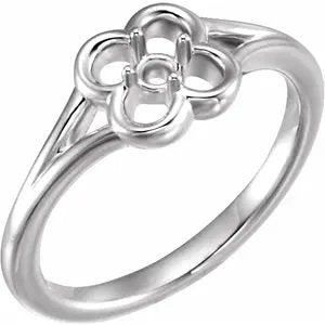 Kids Flower ring Setting in Sterling Silver or 14k Gold, size 2 to size 5 available.