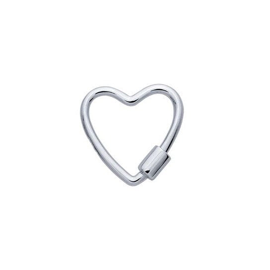 Sterling Silver 17mm Heart Carabiner Clasp