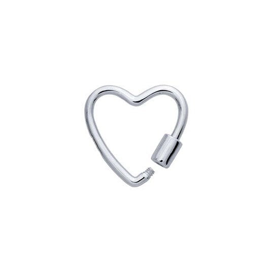 Sterling Silver 17mm Heart Carabiner Clasp