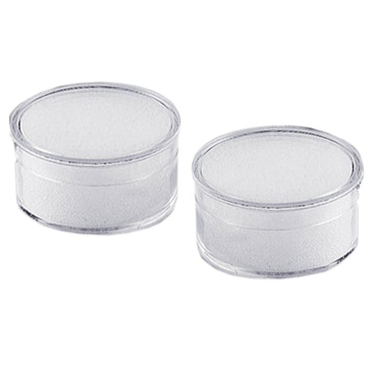 12pcs. Clear Acrylic Round Gem Jar with white foam insert