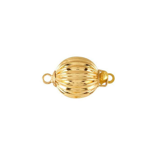 14/20 Yellow Gold-Filled Corrugated Safety Clasp, 10mm