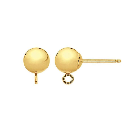 14/20 Yellow Gold-Filled Ball Post Earring with Open Ring