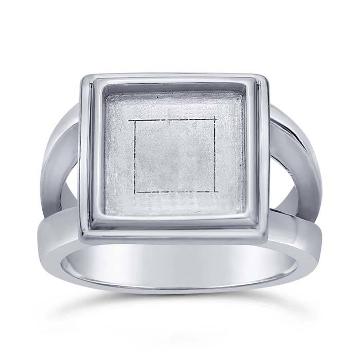 Sterling Silver 10mm Square Bezel Ring Mounting avail. in sz 7 or 8