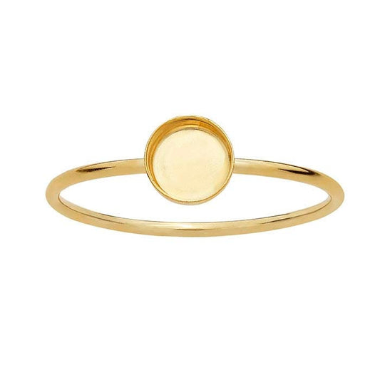 14/20 Yellow Gold-Filled Round Cabochon Ring Mounting, choose your mounting and finger size