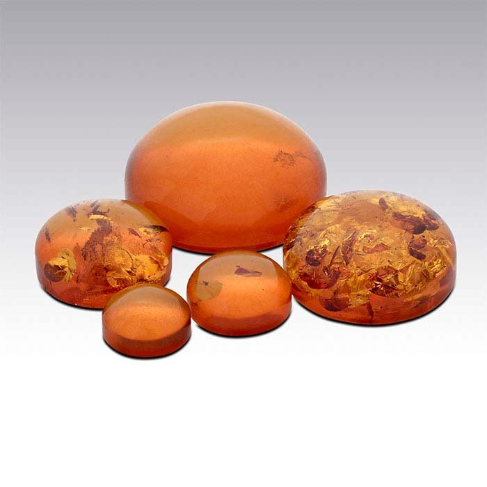 Amber 6mm Round Cabochon