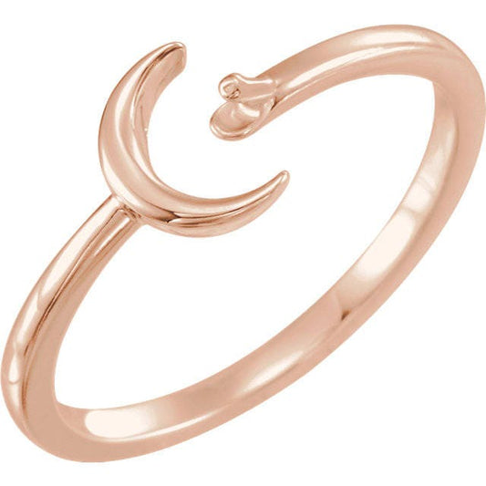 Crescent Ring Mounting for 4mm Pearl, choose Sterling Silver or any of the 14k Gold Colors