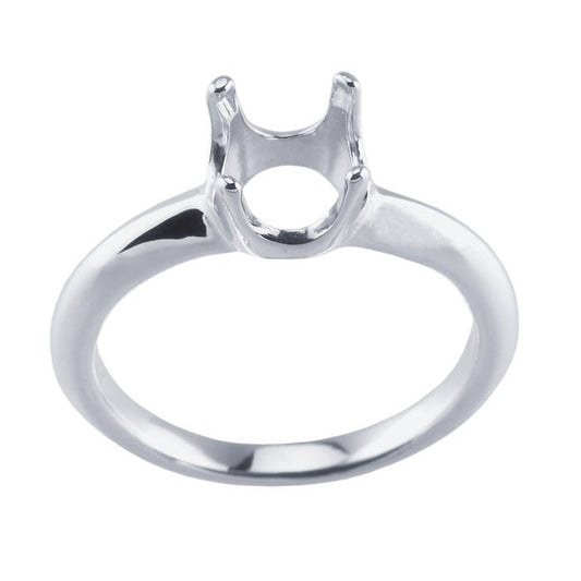 Sterling Silver Round ReadySet Ring Mounting, choose your size