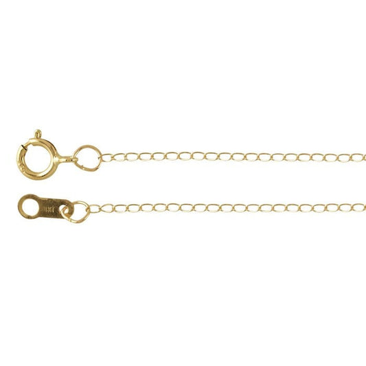 14K Yellow Gold 0.9mm Curb Chain