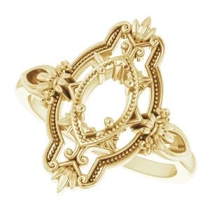 7x3.5 mm Marquise Vintage-Inspired Ring Mounting, available in your choice of 14k,or Sterling Silver