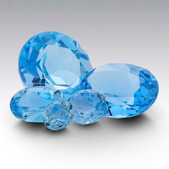 Oval Shape Swiss Blue Topaz in AA Grade, choose your size