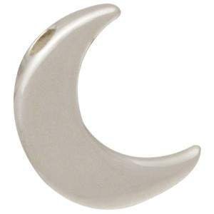 Sterling Silver Bead - Large Moon 12x9mm