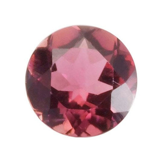 Pink Tourmaline Round Faceted Gemstone, AA-Grade