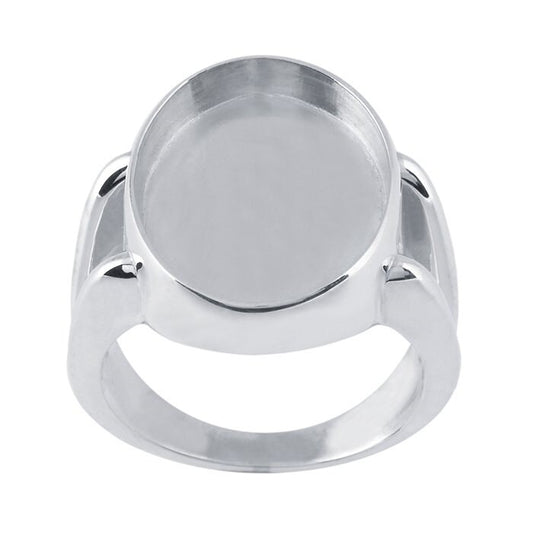 Sterling Silver  Oval Split Shank Ring Mounting